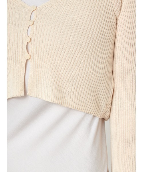 SNIDEL（スナイデル）の「ショートカーディガン（カーディガン/ボレロ・レディース・ブラック/アイボリー/コーラルピンク/ライトピンク/ホワイト・FREE）」の13枚目の写真