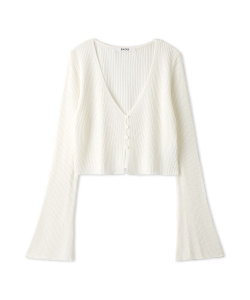 SNIDEL（スナイデル）の「ショートカーディガン（カーディガン/ボレロ・レディース・ブラック/アイボリー/コーラルピンク/ライトピンク/ホワイト・FREE）」の18枚目の写真