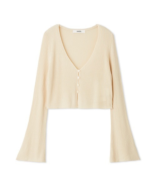 SNIDEL（スナイデル）の「ショートカーディガン（カーディガン/ボレロ・レディース・ブラック/アイボリー/コーラルピンク/ライトピンク/ホワイト・FREE）」の22枚目の写真