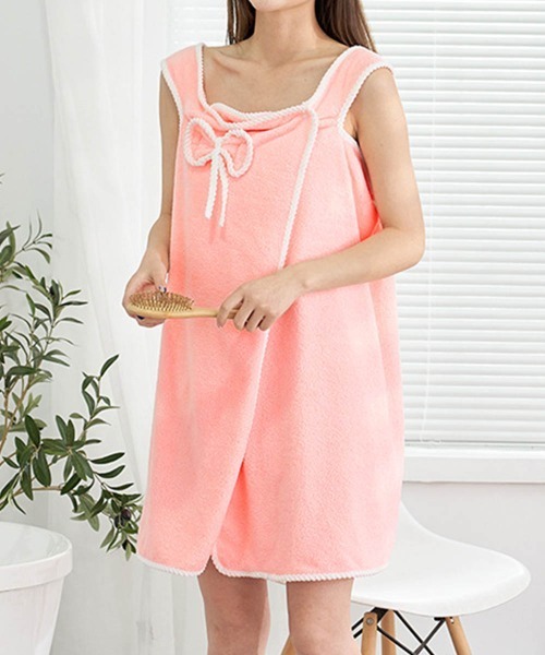 Miniministore（ミニミニストア）の「ラップタオル 大人用 大判シャワーローブ（タオル・レディース・ピンク/ライトグリーン系1/パープル系1/ブルー/ベージュ系1/ピンク系1/ブルー系1/ベージュ/パープル/ミント・FREE）」の10枚目の写真