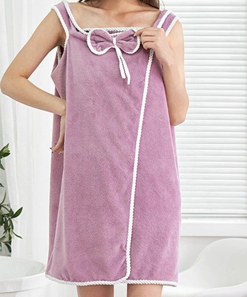 Miniministore（ミニミニストア）の「ラップタオル 大人用 大判シャワーローブ（タオル・レディース・ピンク/ライトグリーン系1/パープル系1/ブルー/ベージュ系1/ピンク系1/ブルー系1/ベージュ/パープル/ミント・FREE）」の19枚目の写真