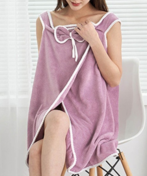 Miniministore（ミニミニストア）の「ラップタオル 大人用 大判シャワーローブ（タオル・レディース・ピンク/ライトグリーン系1/パープル系1/ブルー/ベージュ系1/ピンク系1/ブルー系1/ベージュ/パープル/ミント・FREE）」の20枚目の写真