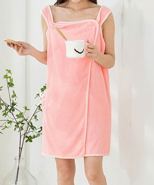 Miniministore（ミニミニストア）の「ラップタオル 大人用 大判シャワーローブ（タオル・レディース・ピンク/ライトグリーン系1/パープル系1/ブルー/ベージュ系1/ピンク系1/ブルー系1/ベージュ/パープル/ミント・FREE）」の22枚目の写真