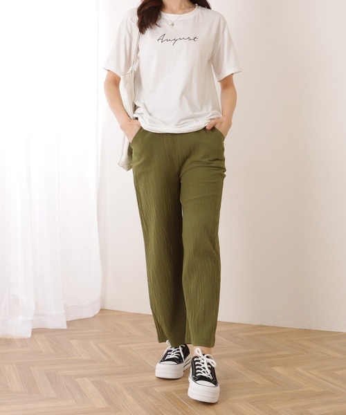 Lace Ladies(レースレディース)の「リネンライク ウエスト イージー ワイド パンツ(その他パンツ・レディース・ブラック/アイボリー/ネイビー/グリーン・S/M/XL)」の11枚目の写真