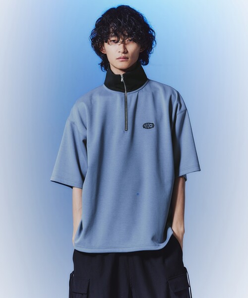 tk.TAKEO KIKUCHI(ティーケータケオキクチ)の「◆配色ハーフジップカットソー(Tシャツ/カットソー・メンズ・ホワイト系5/ブラック系4/ブルー系4・02/03)」の3枚目の写真