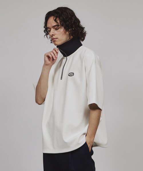 tk.TAKEO KIKUCHI(ティーケータケオキクチ)の「◆配色ハーフジップカットソー(Tシャツ/カットソー・メンズ・ホワイト系5/ブラック系4/ブルー系4・02/03)」の14枚目の写真