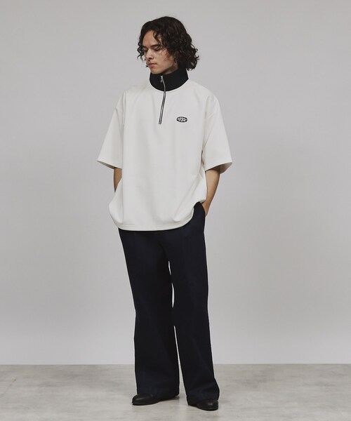tk.TAKEO KIKUCHI(ティーケータケオキクチ)の「◆配色ハーフジップカットソー(Tシャツ/カットソー・メンズ・ホワイト系5/ブラック系4/ブルー系4・02/03)」の12枚目の写真