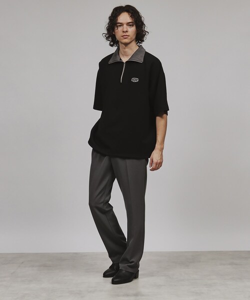 tk.TAKEO KIKUCHI(ティーケータケオキクチ)の「◆配色ハーフジップカットソー(Tシャツ/カットソー・メンズ・ホワイト系5/ブラック系4/ブルー系4・02/03)」の7枚目の写真