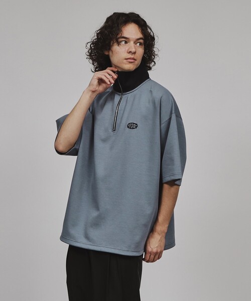 tk.TAKEO KIKUCHI(ティーケータケオキクチ)の「◆配色ハーフジップカットソー(Tシャツ/カットソー・メンズ・ホワイト系5/ブラック系4/ブルー系4・02/03)」の5枚目の写真