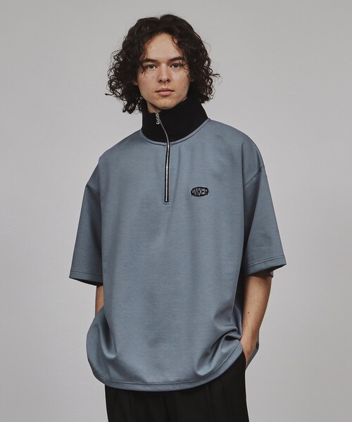 tk.TAKEO KIKUCHI(ティーケータケオキクチ)の「◆配色ハーフジップカットソー(Tシャツ/カットソー・メンズ・ホワイト系5/ブラック系4/ブルー系4・02/03)」の4枚目の写真