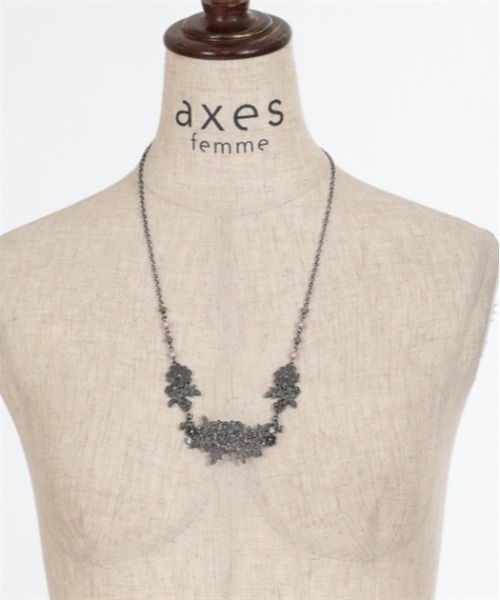 axes femme(アクシーズファム)の「アンティークレース風ネックレス(ネックレス・レディース・シルバー/ブラック・FREE)」の9枚目の写真