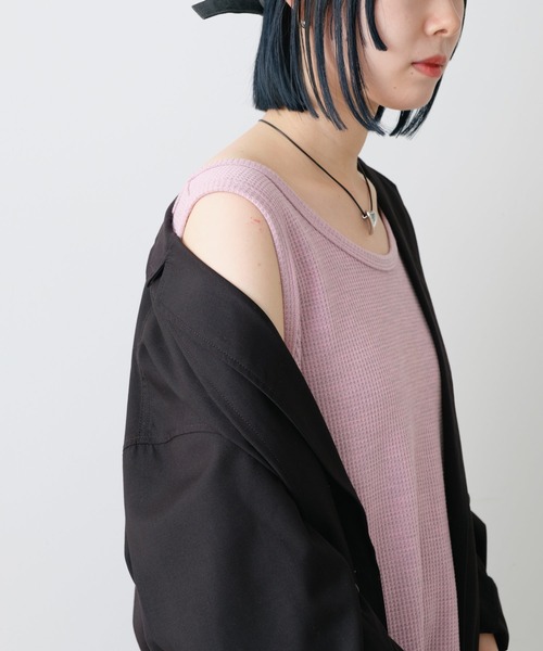 WHIMSIC（ウィムジック）の「【UNISEX】オーバーダイサーマルタンクトップ（タンクトップ・メンズ・チャコールグレー/ピンク/イエロー/ブルー・FREE）」の4枚目の写真