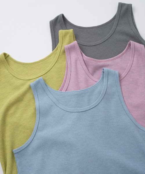 WHIMSIC（ウィムジック）の「【UNISEX】オーバーダイサーマルタンクトップ（タンクトップ・メンズ・チャコールグレー/ピンク/イエロー/ブルー・FREE）」の5枚目の写真