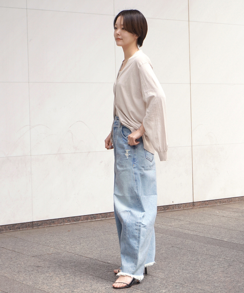 EVERYDAY I LIKE.（エヴリディアイライク）の「スリットスリーブカーディガン（ニット/セーター・レディース・ブラウン/ベージュ/ブラック・FREE）」の9枚目の写真