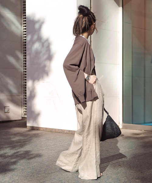 EVERYDAY I LIKE.（エヴリディアイライク）の「スリットスリーブカーディガン（ニット/セーター・レディース・ブラウン/ベージュ/ブラック・FREE）」の14枚目の写真