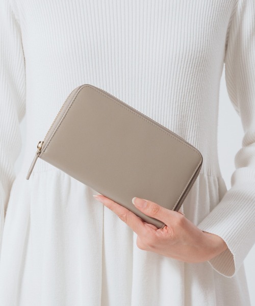 MURA（ムラ）の「牛革 スキミング防止 大容量 通帳ケース（パスポートケース・レディース・ピンク/ブラック/グレー/ベージュ/グリーン・FREE）」の2枚目の写真