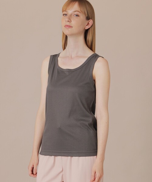 MACKINTOSH LONDON（マッキントッシュ ロンドン）の「ストレッチリブタンクトップ（タンクトップ・レディース・チャコールグレー/グレー系その他2/ホワイト・38/40）」の3枚目の写真