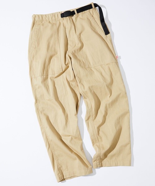 HINSON(ヒンソン)の「HINSON/ヒンソン ワイドテーパードシルエット ウェービングベルト ベイカーツイルパンツ/クライミングパンツ/ツイルパンツ/ワイドシルエット/ベイカーパンツ(カーゴパンツ・メンズ・ブラック/ベージュ/オリーブ・MEDIUM/LARGE)」の4枚目の写真