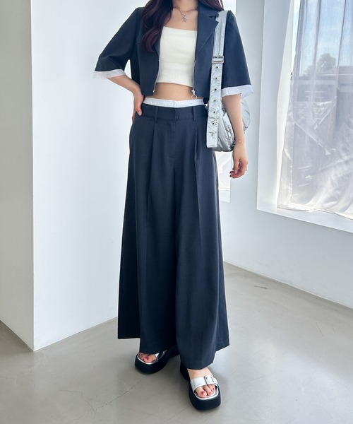 Heather（ヘザー）の「ダブルウエストスラックスパンツ　131521（スラックス・レディース・ブラック/チャコールグレー/グレー系その他・S/M）」の16枚目の写真