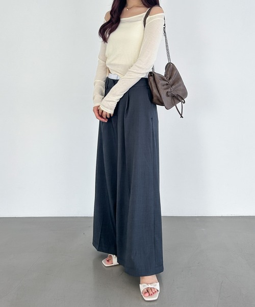 Heather（ヘザー）の「ダブルウエストスラックスパンツ　131521（スラックス・レディース・ブラック/チャコールグレー/グレー系その他・S/M）」の22枚目の写真