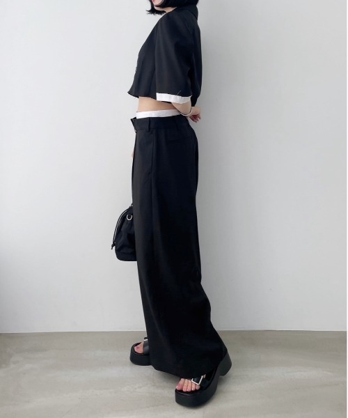 セール】ダブルウエストスラックスパンツ 131521（スラックス