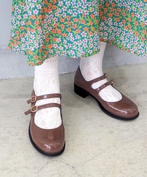 ★ジル★ 新品、未使用 あしながおじさん ストラップ付きパンプス 日本製 厚底チャンキーストラップパンプス 8980727（パンプス）｜by