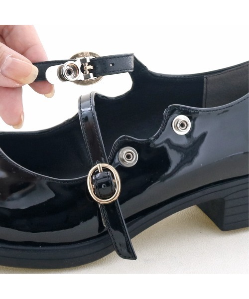 byあしながおじさん（バイアシナガオジサン）の「晴雨兼用│ダブルストラップパンプス　8510123（パンプス・レディース・ブラック/クリアブラック/アイボリー/ワイン/クリアブラウン・25.0cm/24.0cm/23.5cm/23.0cm/22.5cm/22.0cm/24.5cm/22cm/23cm/24cm/25cm）」の8枚目の写真