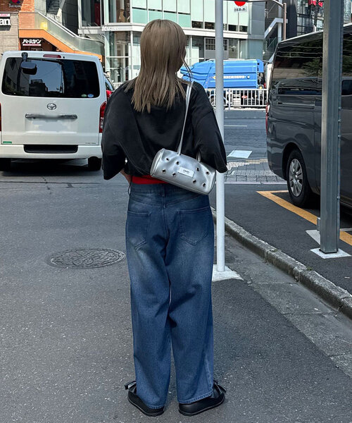 CIAOPANIC(チャオパニック)の「【WEB限定】【ユニセックス】ダブルウエスト腰パンデニム(デニムパンツ・レディース・ブルー/ブラック・LARGE/MEDIUM)」の15枚目の写真