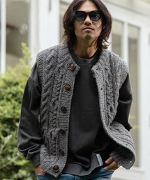 mcg3492-【HIMALAYAN CLIMBERS HAND-KNIT】手編み前開きベスト