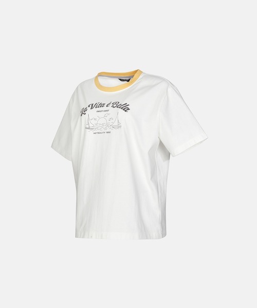 METROCITY（メトロシティ）の「【メトロシティ】La Vita E Bella Tシャツ 半袖 デザイン ロゴ レトロ（Tシャツ/カットソー・レディース・イエロー/ブラック・M/L）」の10枚目の写真