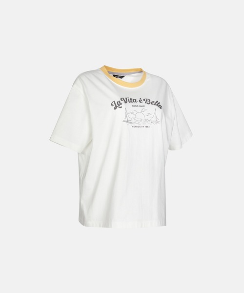 METROCITY（メトロシティ）の「【メトロシティ】La Vita E Bella Tシャツ 半袖 デザイン ロゴ レトロ（Tシャツ/カットソー・レディース・イエロー/ブラック・M/L）」の11枚目の写真