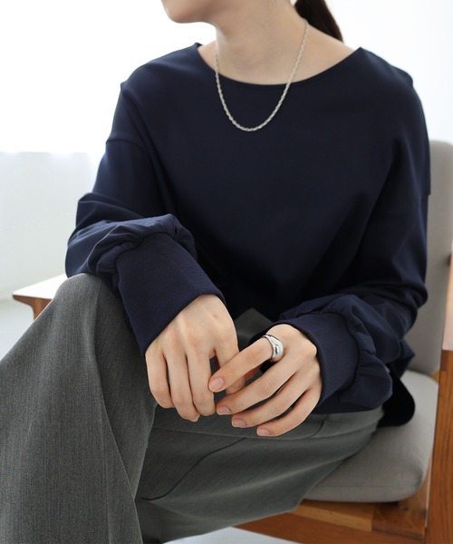 セール】シルケットボリュームスリーブプルオーバー（Tシャツ