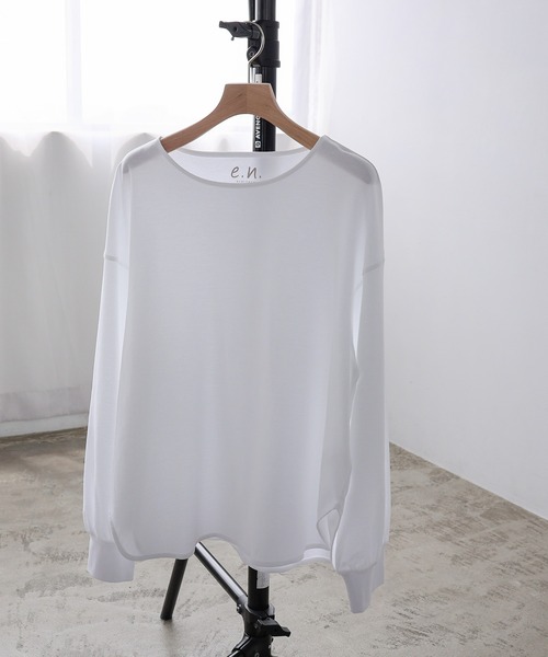evernavy(エバーネイビー)の「シルケットボリュームスリーブプルオーバー(Tシャツ/カットソー・レディース・ブラック/オフホワイト/ネイビー・M/L)」の16枚目の写真