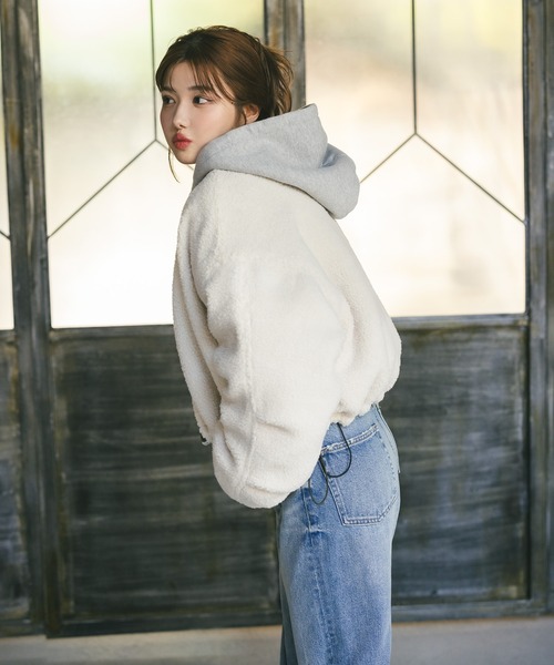 MIEL CRISHUNANT（ミエルクリシュナ）の「リバーシブルキルティングボアブルゾン（ブルゾン・レディース・アイボリー/ブラック/カーキ・FREE）」の22枚目の写真