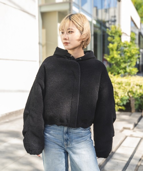 MIEL CRISHUNANT（ミエルクリシュナ）の「リバーシブルキルティングボアブルゾン（ブルゾン・レディース・アイボリー/ブラック/カーキ・FREE）」の13枚目の写真