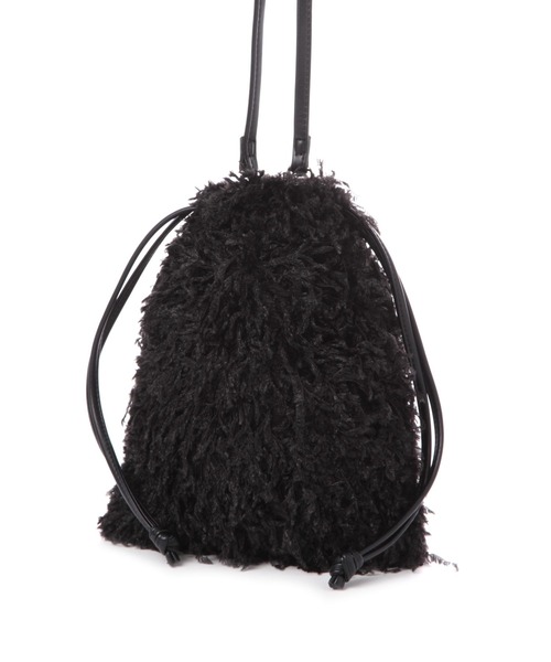 LAKOLE（ラコレ）の「フェザー巾着ショルダーバッグ / 132245（ショルダーバッグ・レディース・ブラック/ライトグレー/ライトグリーン・FREE）」の5枚目の写真