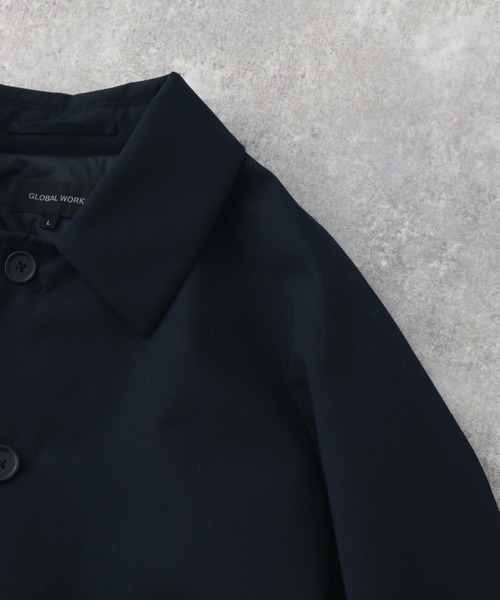 GLOBAL WORK（グローバルワーク）の「ライトウォームショートステンカラーコート/115830（ステンカラーコート・メンズ・ネイビー・SMALL/MEDIUM/LARGE/X-LARGE）」の18枚目の写真