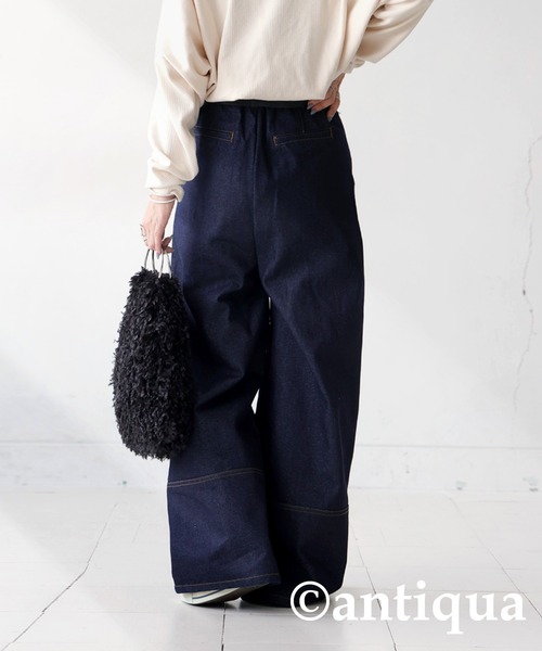antiqua(アンティカ)の「デニムタックパンツ(デニムパンツ・レディース・グレー系その他/インディゴブルー・P/R)」の11枚目の写真