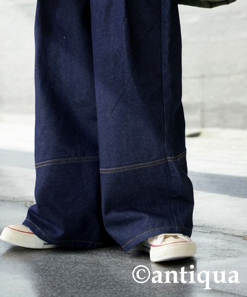 antiqua(アンティカ)の「デニムタックパンツ(デニムパンツ・レディース・グレー系その他/インディゴブルー・P/R)」の14枚目の写真