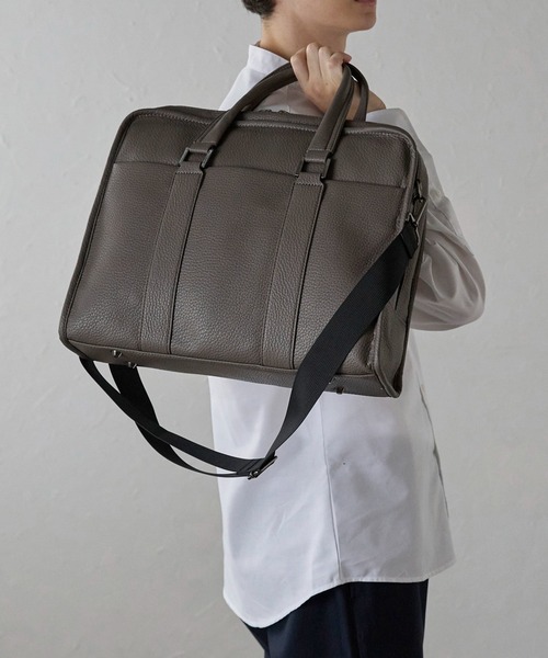 GUSCIO UOMO（グッシオ ウォーモ）の「【グッシオウォーモ】　ビジネスバッグ　ブリーフケース（ビジネスバッグ・メンズ・ネイビー/ダークグレー/ブラック・FREE）」の2枚目の写真