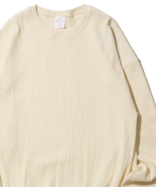 ADPOSION（アドポーション）の「【SEABEES/シービーズ】THERMAL PIGMENT CREWNECK T-SHIRT / サーマルピグメントクルーネックTシャツ（Tシャツ/カットソー・メンズ・アイボリー/ブラック/グレー/オリーブ/チャコールグレー・LARGE/MEDIUM）」の5枚目の写真