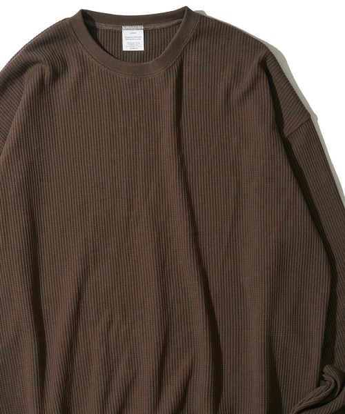 ADPOSION(アドポーション)の「【SEABEES/シービーズ】THERMAL PIGMENT CREWNECK T-SHIRT / サーマルピグメントクルーネックTシャツ(Tシャツ/カットソー・メンズ・アイボリー/ブラック/グレー/オリーブ/チャコールグレー/ブラウン・LARGE/MEDIUM)」の5枚目の写真