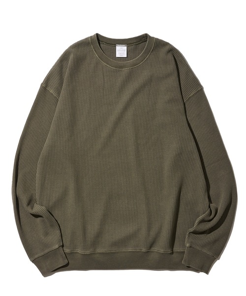 ADPOSION（アドポーション）の「【SEABEES/シービーズ】THERMAL PIGMENT CREWNECK T-SHIRT / サーマルピグメントクルーネックTシャツ（Tシャツ/カットソー・メンズ・アイボリー/ブラック/グレー/オリーブ/チャコールグレー・LARGE/MEDIUM）」の6枚目の写真