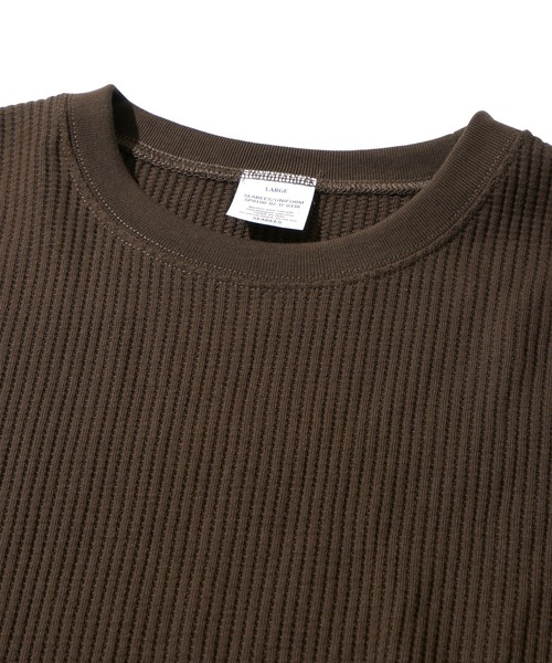 ADPOSION(アドポーション)の「【SEABEES/シービーズ】THERMAL PIGMENT CREWNECK T-SHIRT / サーマルピグメントクルーネックTシャツ(Tシャツ/カットソー・メンズ・アイボリー/ブラック/グレー/オリーブ/チャコールグレー/ブラウン・LARGE/MEDIUM)」の19枚目の写真