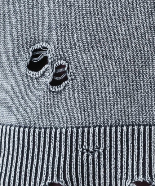 HARE（ハレ）の「ブリーチダメージニットプルオーバー(HARE)（ニット/セーター・メンズ・パープル/ブルー/ブラック/ブラック系その他・FREE）」の21枚目の写真