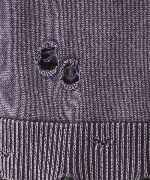 HARE（ハレ）の「ブリーチダメージニットプルオーバー(HARE)（ニット/セーター・メンズ・パープル/ブルー/ブラック/ブラック系その他・FREE）」の22枚目の写真