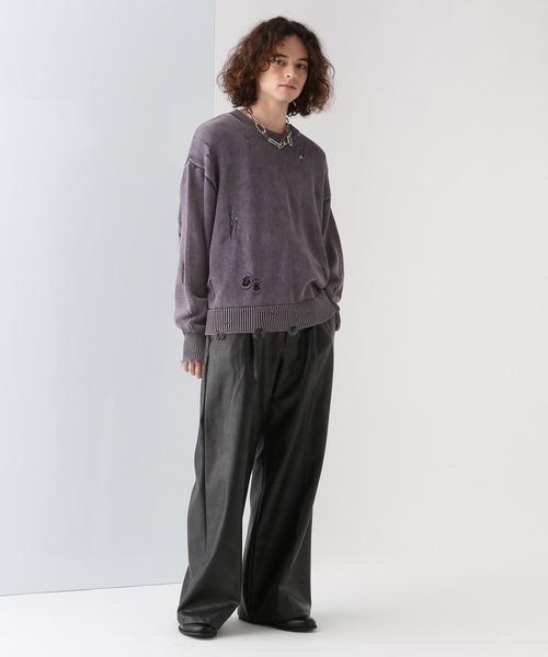 HARE（ハレ）の「ブリーチダメージニットプルオーバー(HARE)（ニット/セーター・メンズ・パープル/ブルー/ブラック/ブラック系その他・FREE）」の10枚目の写真