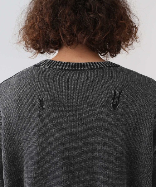 HARE（ハレ）の「ブリーチダメージニットプルオーバー(HARE)（ニット/セーター・メンズ・パープル/ブルー/ブラック/ブラック系その他・FREE）」の19枚目の写真