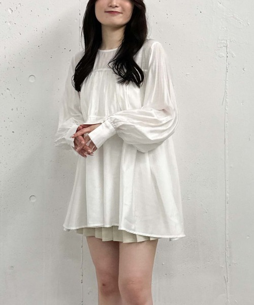 archives（アルシーヴ）の「ドロストウェストシアーチュニック（シャツ/ブラウス・レディース・グレー/オフホワイト/ブラック・MEDIUM）」の4枚目の写真