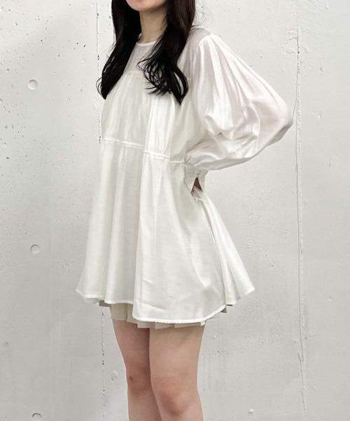 archives（アルシーヴ）の「ドロストウェストシアーチュニック（シャツ/ブラウス・レディース・グレー/オフホワイト/ブラック・MEDIUM）」の5枚目の写真